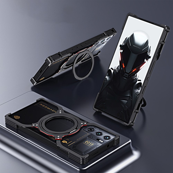 Etui do Redmagic 10 Pro+ / 10 Pro / 9 Pro+ / 9 Pro, Kickstand Bumper, z osłoną obiektywu, do MagSafe, czarne / srebrne
