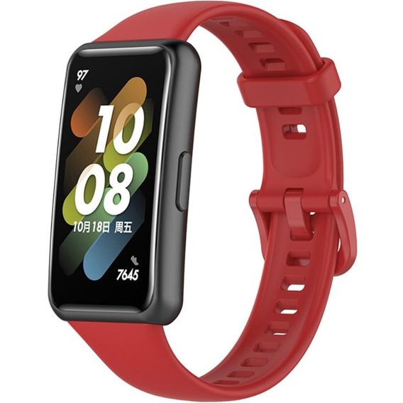 Pasek Silikonowy do Huawei Band 7, Czerwony