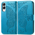 Etui z klapką do Samsung Galaxy S25 Edge, Motyl, niebieskie