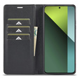 Etui z klapką do Xiaomi Redmi Note 13 Pro 4G / Xiaomi Redmi Note 14S / Xiaomi Poco M6 Pro 4G, Carbon LC.IMEEKE, czarne