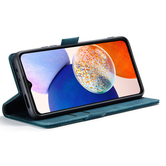 Etui do Samsung Galaxy A14 4G/5G, ERBORD Vintage portfel z klapką, niebieskie