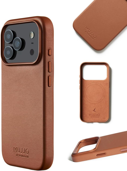 Etui Mujjo Skórzane do iPhone 17 Pro, MagSafe, brązowe