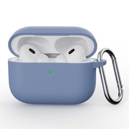 Etui silikonowe do AirPods Pro 3 z karabińczykiem, lawendowe