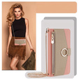 Etui z klapką do Samsung Galaxy A56 5G, Wallet Zipper Pocket, z lusterkiem, różowe