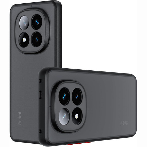 Etui silikonowe do Xiaomi Redmi Note 14 Pro 5G / Xiaomi Poco X7 5G, z ochroną aparatu, matowe czarne
