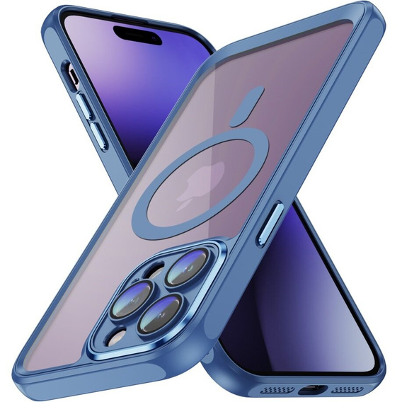 Etui do iPhone 14 Pro, ERBORD Impact Guard, do MagSafe, niebieskie