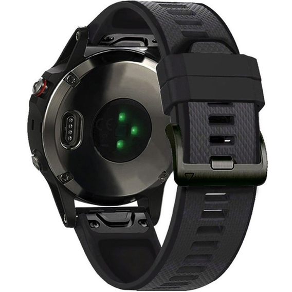 Pasek Silikonowy Quickfit 26mm do Garmin, Ciemny Szary / Czarny