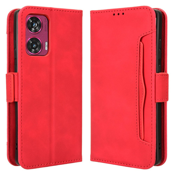 Etui z klapką do Motorola Edge 50 Fusion 5G, Card Slot, czerwone