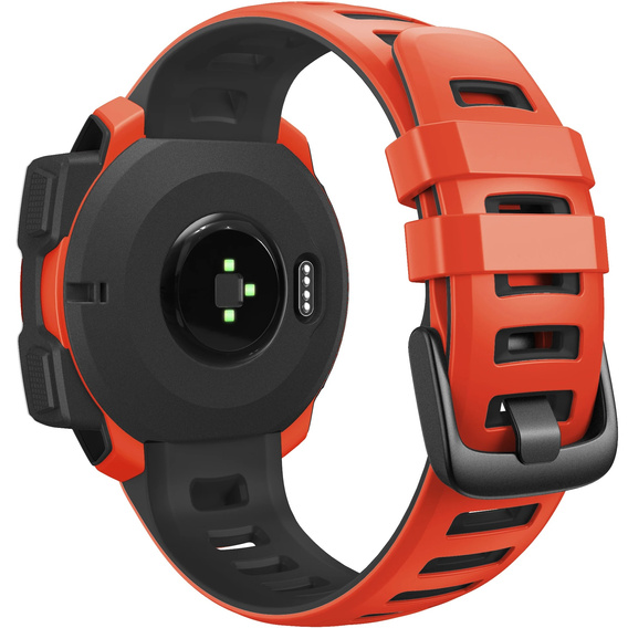 Pasek silikonowy dwukolorowy do Garmin Instinct – czarno-czerwony