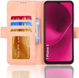 Etui z klapką do T Phone 3 5G, Card Slot, różowe