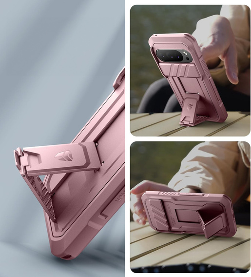 Etui pancerne do Google Pixel 10 Pro XL, Dexnor Full Body (Two Frames) - różowe