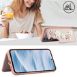 Etui do Samsung Galaxy A55 5G, Leather Flower Card Slot, różowe