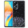 Etui do Oppo A58 4G, Glittery, czarne