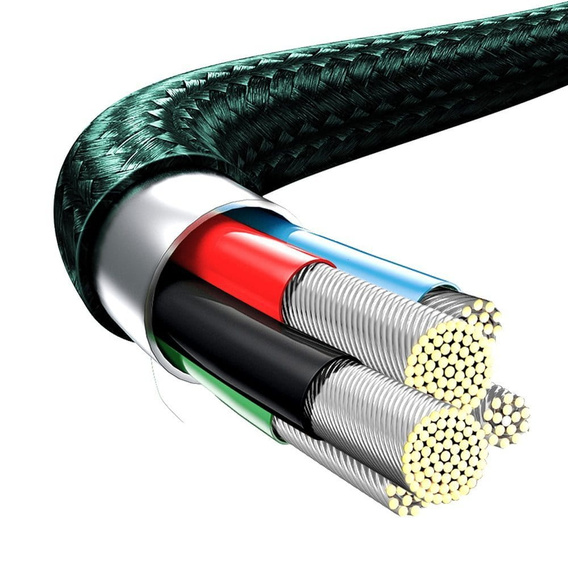 Baseus Rapid Series 3‑w‑1 kabel 20 W 1,5 m – zielony
