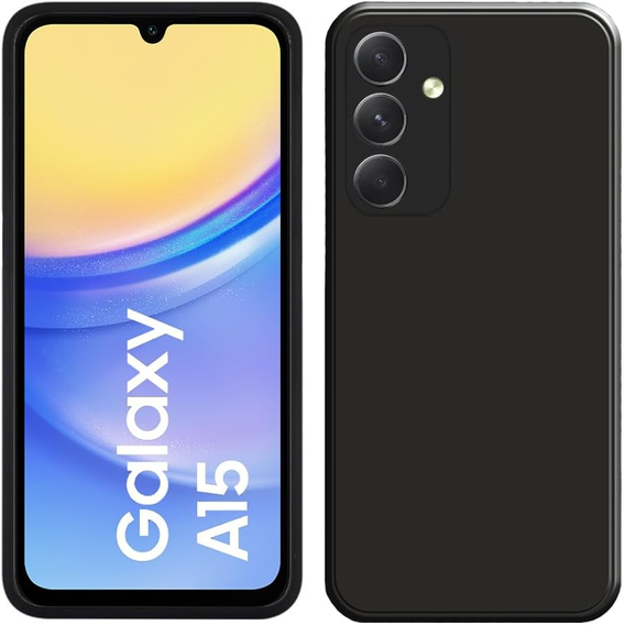 Etui do Samsung Galaxy A15, Silicone Lite, czarne + szkło 9H