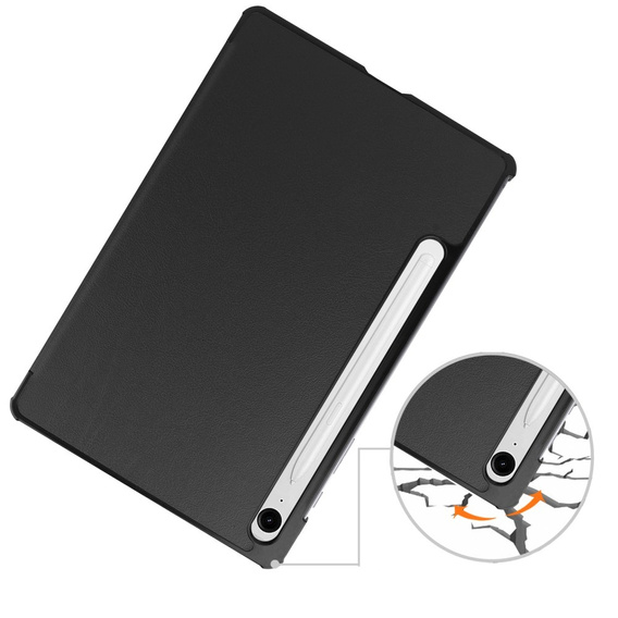 Etui do Samsung Galaxy Tab S10 Lite / S10 FE / S9 FE, Tri-fold, z miejscem na rysik, czarne