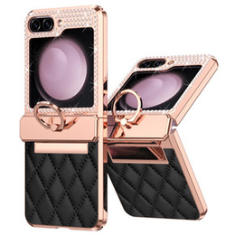 Etui do Samsung Galaxy Z Flip7 FE / Z Flip6, Rhombus Grid, czarne