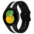 Pasek Silicone Strap Sports do Samsung Galaxy Watch 4/5/6 40/42/43/44/45/46/47mm, Czarny / Biały