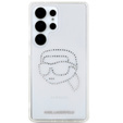 Etui Karl Lagerfeld do Samsung Galaxy S25 Ultra, Rhinestones Head Logo, przezroczyste