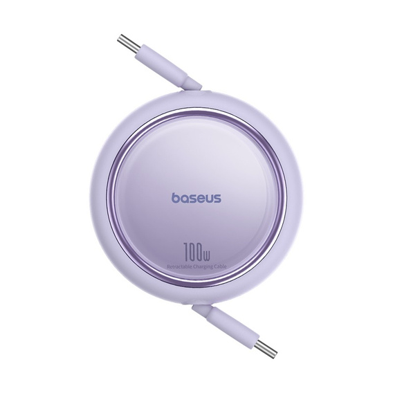 Baseus Free2Draw Mini – zwijany kabel USB‑C 100 W, 1m - fioletowy