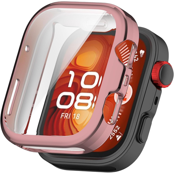 2w1 Etui z Osłoną na ekran do Huawei Watch Fit 4, Różowe