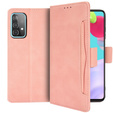Etui z klapką do Samsung Galaxy A72 5G, Card Slot, różowe