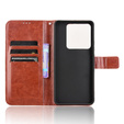 Etui z klapką do Xiaomi Poco M7 Pro 5G, Crazy Horse Wallet, brązowe