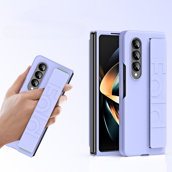 Etui do Samsung Galaxy Z Fold3 5G, z rączką, fioletowe
