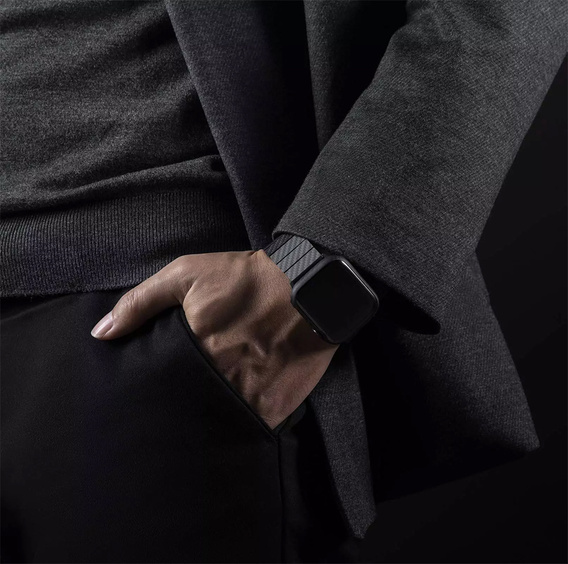 Bransoleta Stalowa do Apple Watch 1/2/3/4/5/6/7/8/9/10/11/SE Ultra 1/2/3 42/44/45/46/49mm, Czarna