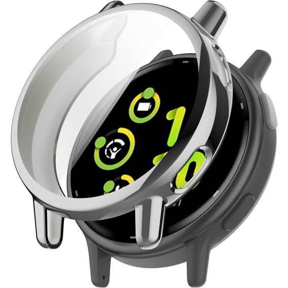 2w1 Etui z Osłoną na ekran do Garmin Vivoactive 5, Srebrne