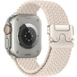 Pleciony Pasek Nylonowy z Klamrą do Apple Watch 1/2/3/4/5/6/7/8/9/10/11/SE 38/40/41/42mm – Beżowy