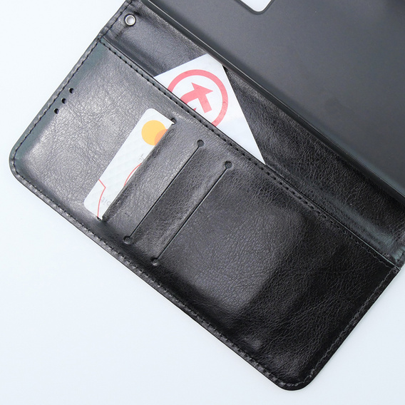 Etui z klapką do Xiaomi 13T / 13T Pro, Crazy Horse Wallet, czarne