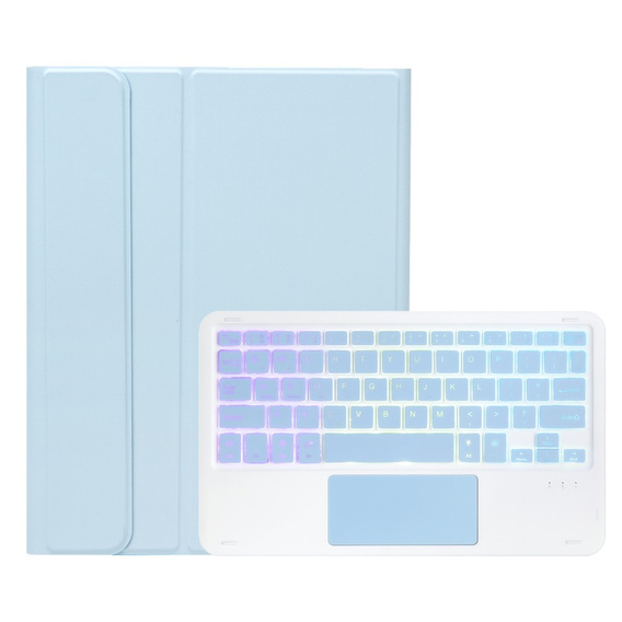 Etui z podświetlaną klawiaturą Bluetooth i touchpadem do Samsung Galaxy Tab A11+ – niebieskie