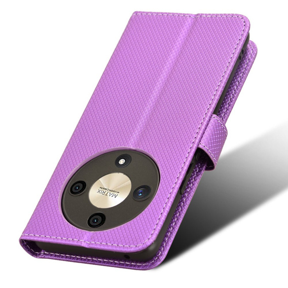 Etui z klapką do Honor Magic 6 Lite 5G, Wallet Smart Magnet, fioletowe
