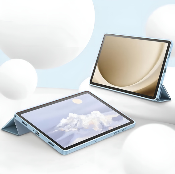 Etui z klapką do Samsung Galaxy Tab A11+, Tri-fold, niebieskie