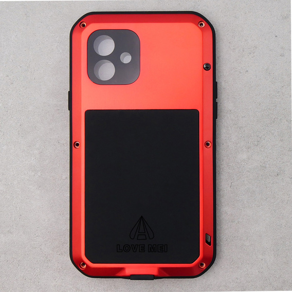 Etui Love Mei do iPhone 11, pancerne ze szkłem, czerwone