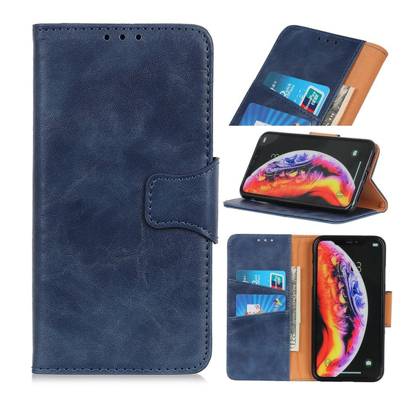 Skórzane Etui Wallet do Samsung Galaxy A50 / A30s  - Blue