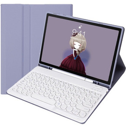 Etui z klawiaturą do iPad 10.2" 2021/2020/2019 (9/8/7 gen.) / Air 10.5" 2019 (3 gen.), Leather Pen Slot, fioletowe