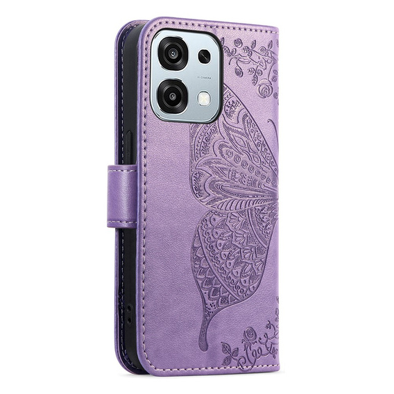 Etui z klapką do Oppo A6 Pro 5G, Butterfly, fioletowe