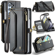 Etui CASEME do Samsung Galaxy Z Fold6 5G, RFID Leather Wallet, z paskiem na ramię, czarne