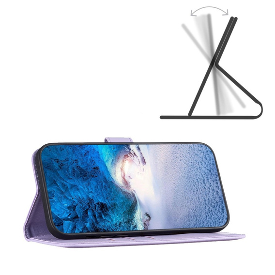 Etui z klapką do Xiaomi Redmi Note 13 Pro 4G / Xiaomi Redmi Note 14S / Xiaomi Poco M6 Pro 4G, BINFEN Wallet, fioletowe