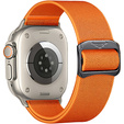 Pasek Nylonowy do Apple Watch 1/2/3/4/5/6/7/8/9/10/11/SE Ultra 1/2/3 42/44/45/46/49mm, elastyczny, Pomarańczowy