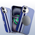 Etui do iPhone 16, Carbon Fiber MagSafe, niebieskie