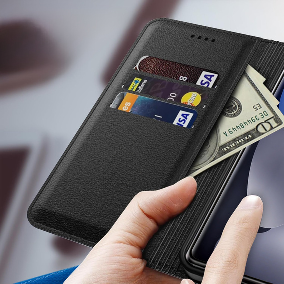 Etui z klapką do Xiaomi Redmi Note 15 5G / Poco M8 5G, Crazy Horse Wallet, czarne