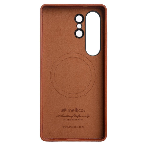 Etui do Samsung Galaxy S25 Ultra Melkco MagSafe ze skóry naturalnej – brązowe