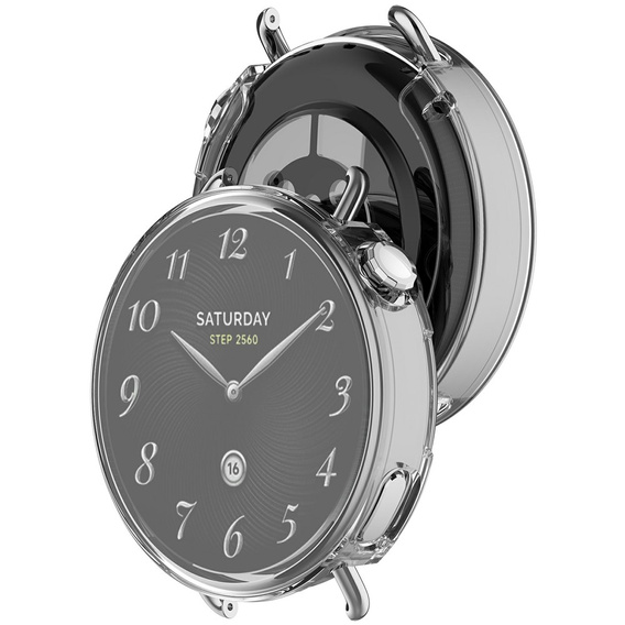 2w1 Etui z Osłoną na ekran do Xiaomi Watch S4 41mm, przezroczyste