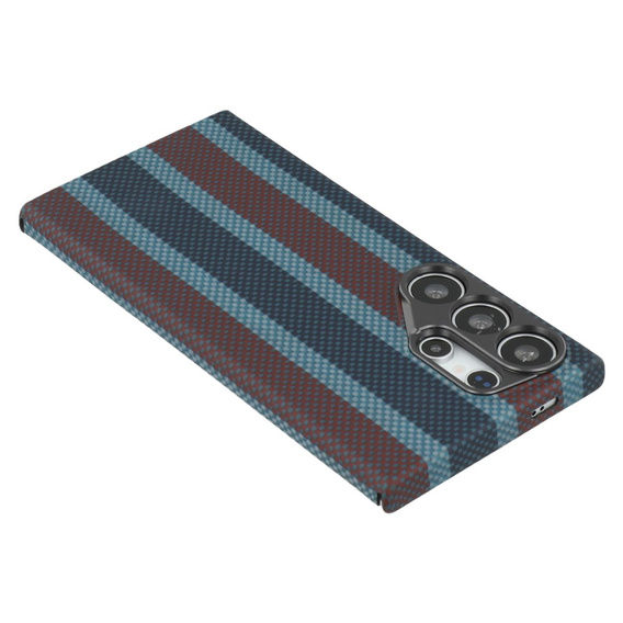 Etui do Samsung Galaxy S24 Ultra, Aramid Fiber Slim Case, do MagSafe, niebieskie / czerwone