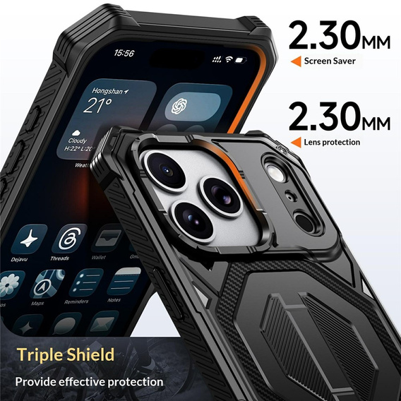 Etui ochronne do iPhone 17 Pro Max do MagSafe, z podstawką, czarne