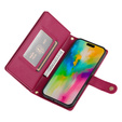 Etui z klapką do iPhone 16 Pro Max, Wallet Zipper Pocket, czerwone
