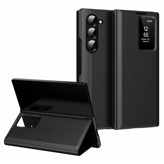 Etui z klapką do Samsung Z Fold6 5G, Smart View Wallet, czarne
